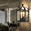 Avtoit | Old Brass Candle Wall Lamp with Metal Cage Shade 2 Lights Vintage Wall Light for Hallway
