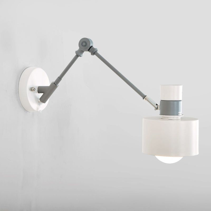 Avtoit | 5.5"/6"/7" W Armed Wall Sconce Minimalism Metal 1 Main Wall Mount Lighting in Gray for Living Room