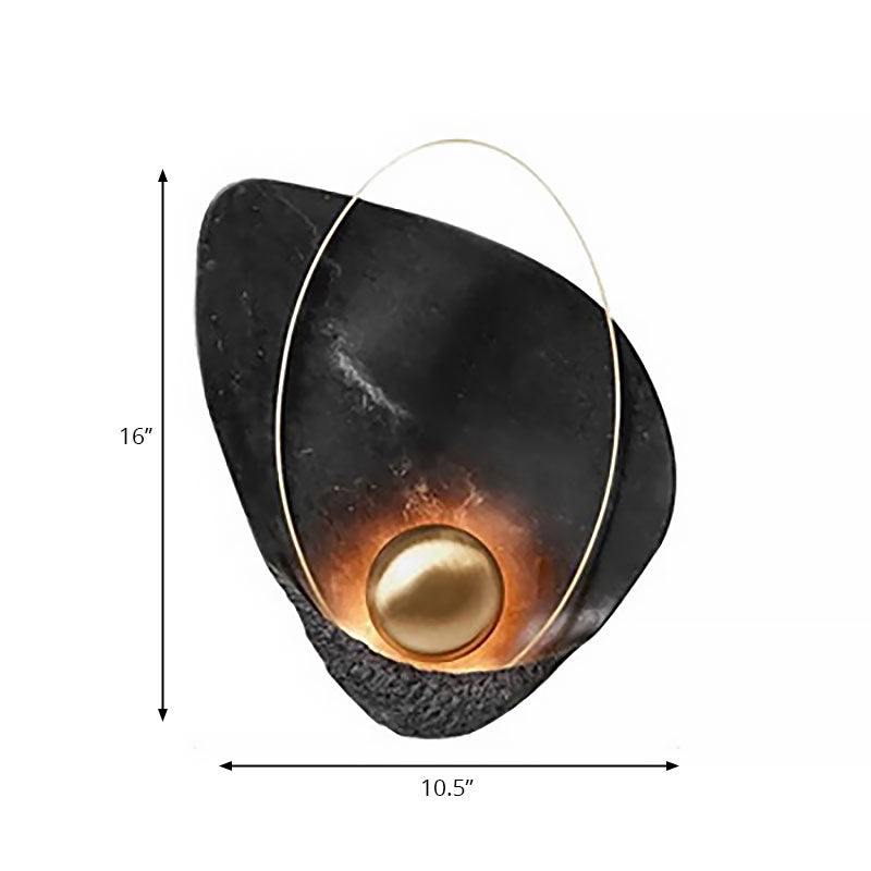 Avtoit | Resin Shell-Shaped Wall Light Single Head Modern Metal LED Wall Light in White/Black Light