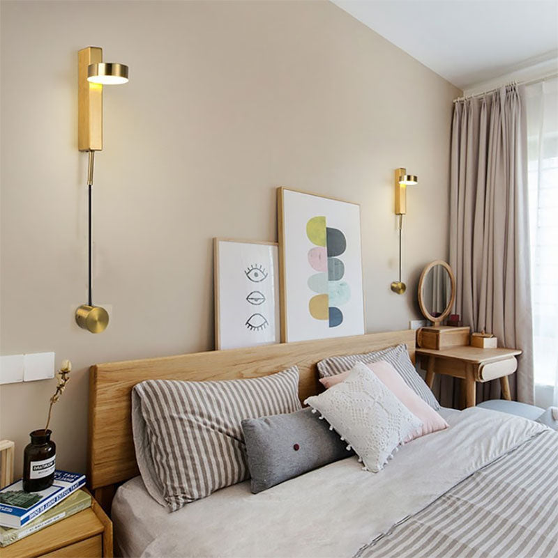 Avtoit | Modern simple drum shade wall light metal LED wall light for the bedroom in white/warm light
