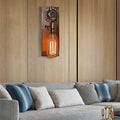 Avtoit | Open Bulb Living Room Wall Lamp Vintage Metal 1 Light Aged Brass Wall Light Lighting with Rectangular Backplate