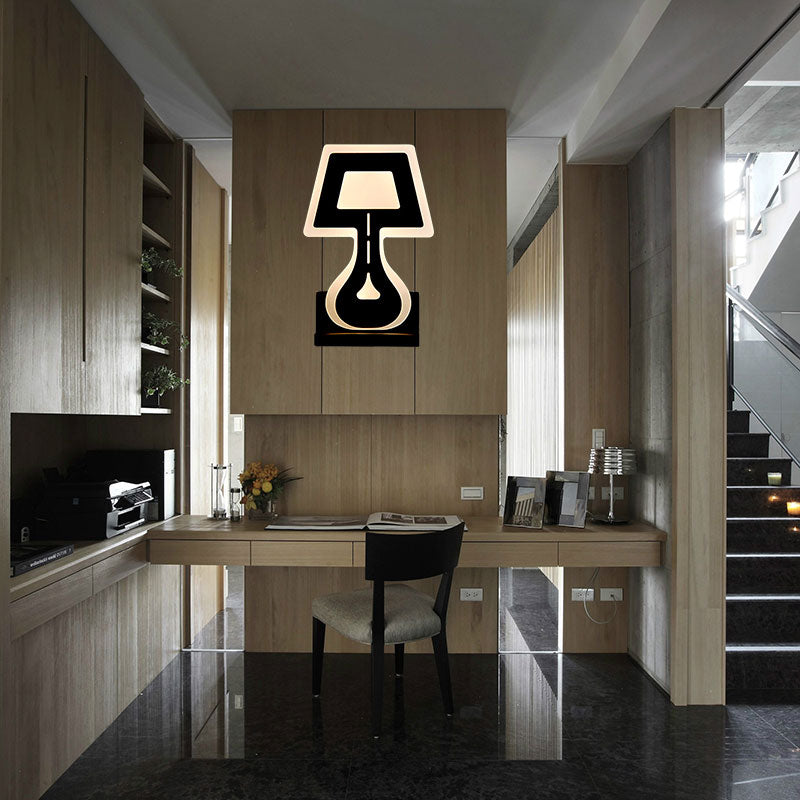Avtoit | Modern LED Wall Lamp with Acrylic Shade Black/White Desk Lamp Shapes Wall Lighting in Warm/White Light