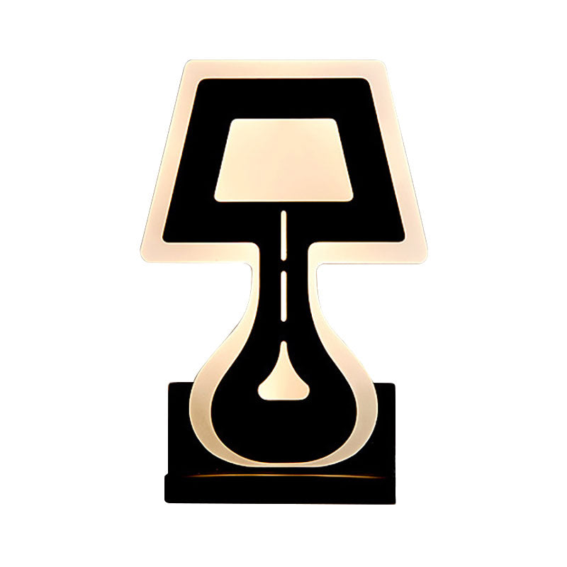 Avtoit | Modern LED Wall Lamp with Acrylic Shade Black/White Desk Lamp Shapes Wall Lighting in Warm/White Light