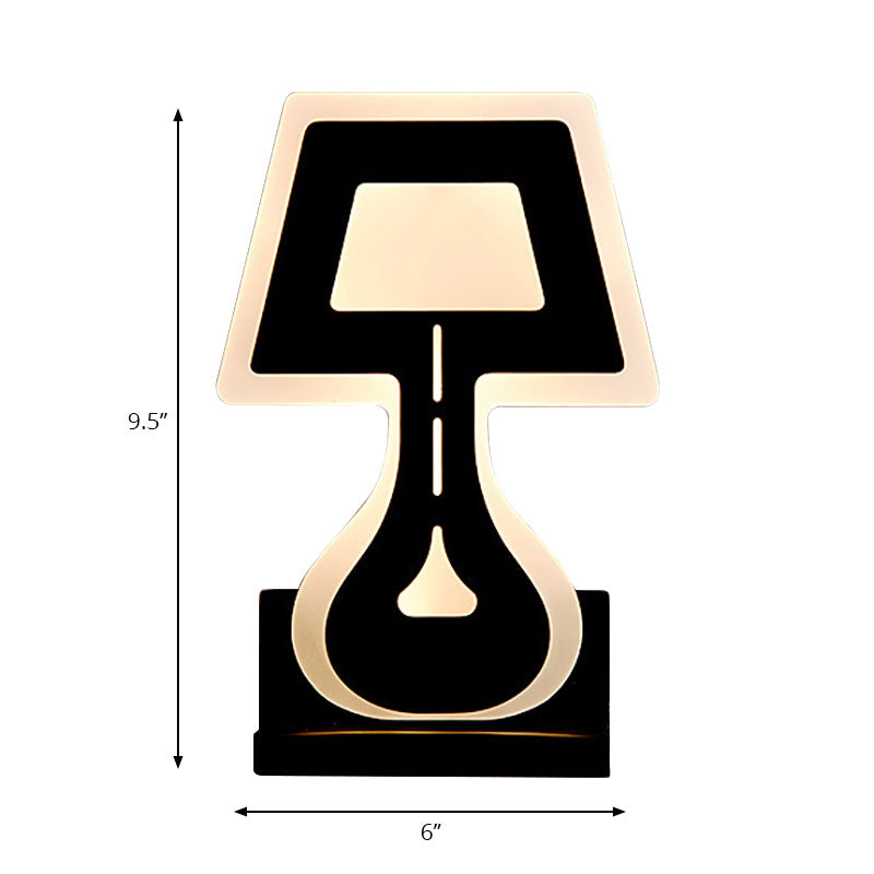 Avtoit | Modern LED Wall Lamp with Acrylic Shade Black/White Desk Lamp Shapes Wall Lighting in Warm/White Light