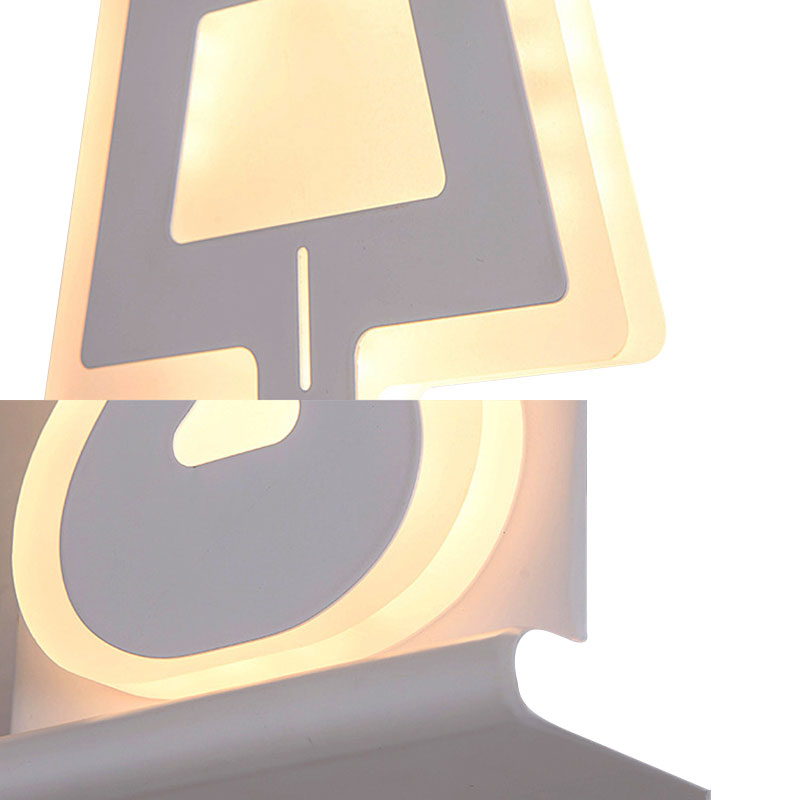 Avtoit | Modern LED Wall Lamp with Acrylic Shade Black/White Desk Lamp Shapes Wall Lighting in Warm/White Light