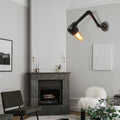 Avtoit | Black version 1 bulb wall light fixture industrial style metal pipe wall lighting for living room
