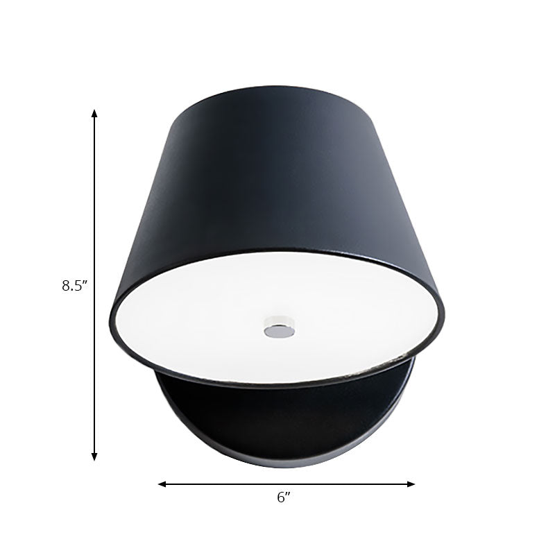 Avtoit | Pink/Yellow/Black Cone Wall Lamp Macaron 1 Light Metal Wall Light in White/Warm Light