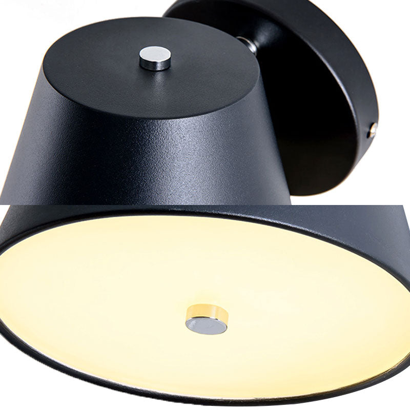 Avtoit | Pink/Yellow/Black Cone Wall Lamp Macaron 1 Light Metal Wall Light in White/Warm Light