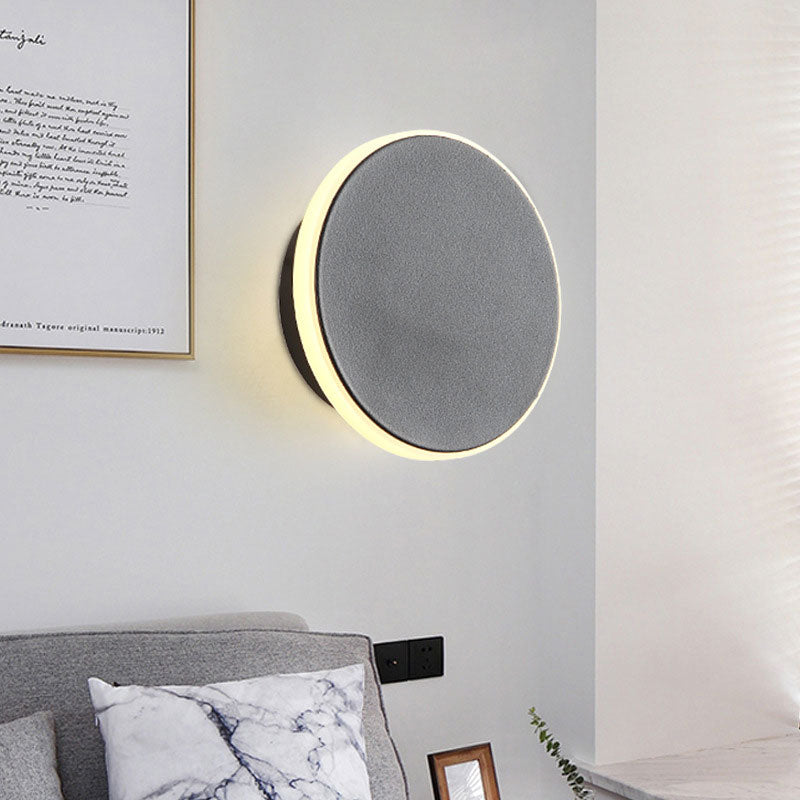 Avtoit | Black/White Disc LED Wall Light Modernism Single Acrylic Wall Lighting Ideas in Warm/White Light