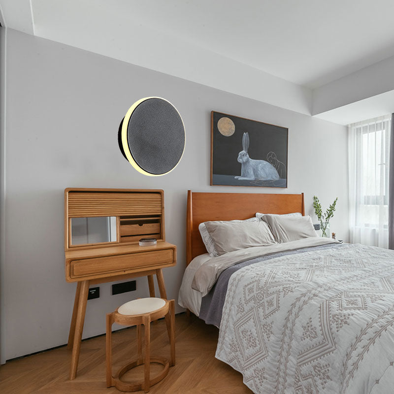 Avtoit | Black/White Disc LED Wall Light Modernism Single Acrylic Wall Lighting Ideas in Warm/White Light