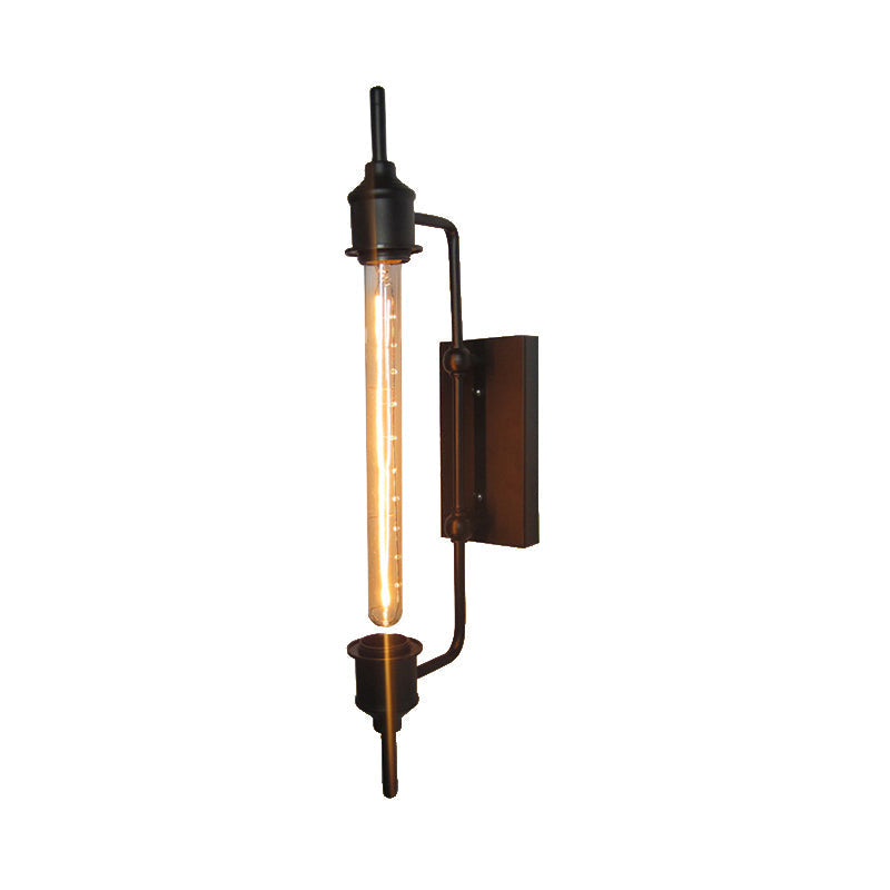 Avtoit | Metallic Linear Small Wall Lamp 1 Light Modern Stylish Wall Light in Black for the Front Door