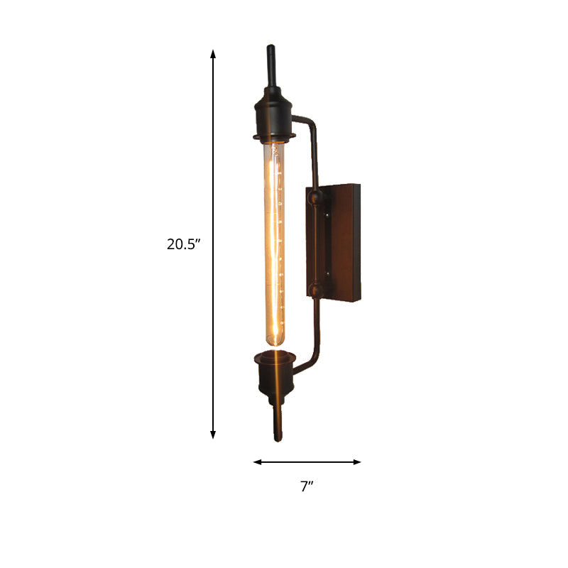 Avtoit | Metallic Linear Small Wall Lamp 1 Light Modern Stylish Wall Light in Black for the Front Door