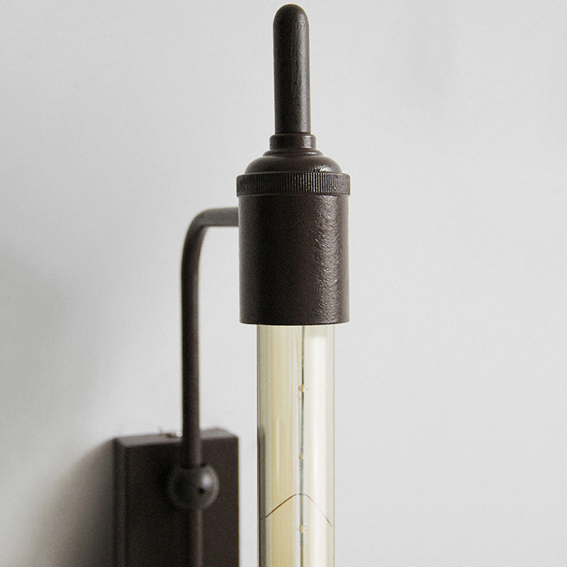 Avtoit | Metallic Linear Small Wall Lamp 1 Light Modern Stylish Wall Light in Black for the Front Door