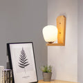 Avtoit | 1 Light Balloon-Shaped Wall Lamp Japanese Milk Glass Wall Lamp in White for Hotel Dining Room