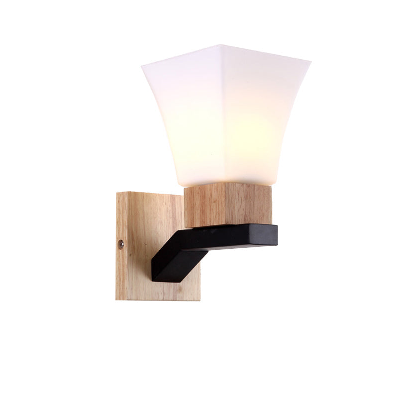 Avtoit | Modern White Wall Light Inverted Bell One Head Matte Glass Wall Lamp for Bedroom Dining Room