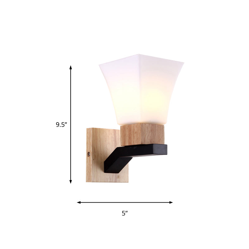 Avtoit | Modern White Wall Light Inverted Bell One Head Matte Glass Wall Lamp for Bedroom Dining Room