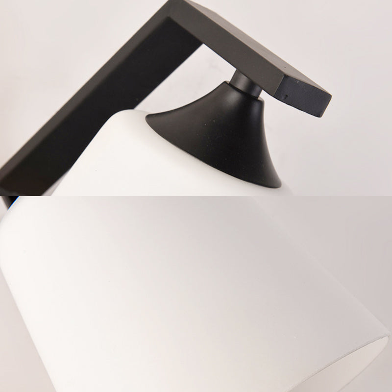 Avtoit | Bucket Shade Stairwell Wall Lamp Opal Glass 1 Head Contemporary Wall Light