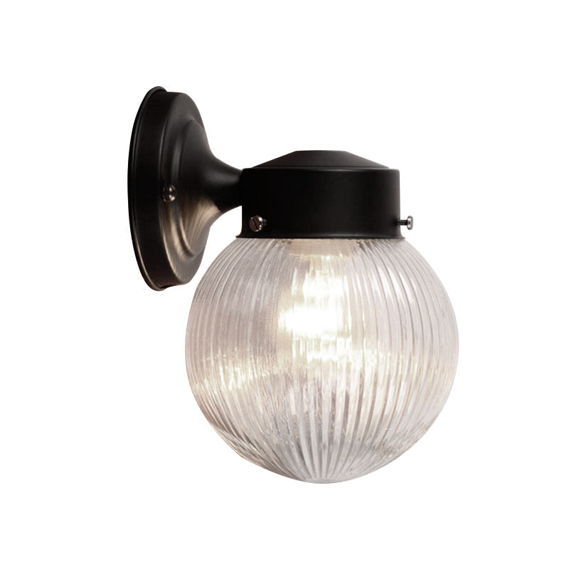 Avtoit | Prismatic Glass Global Wall Light Modern 1 Light Black/White Wall Mounted Lighting Fixture for Hall