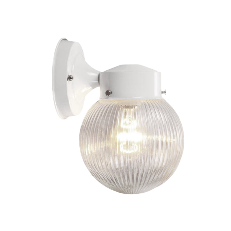 Avtoit | Prismatic Glass Global Wall Light Modern 1 Light Black/White Wall Mounted Lighting Fixture for Hall