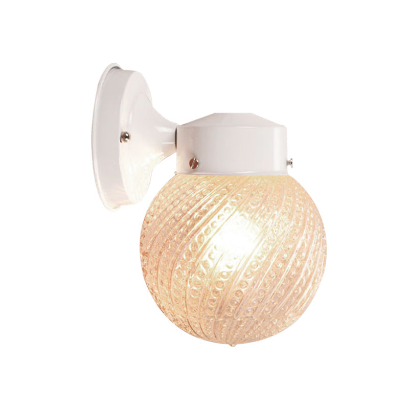 Avtoit | 1 Light Passage Wall Lighting with Globe Checkered Glass Shade Modern Black/White Wall Lamp Fixture