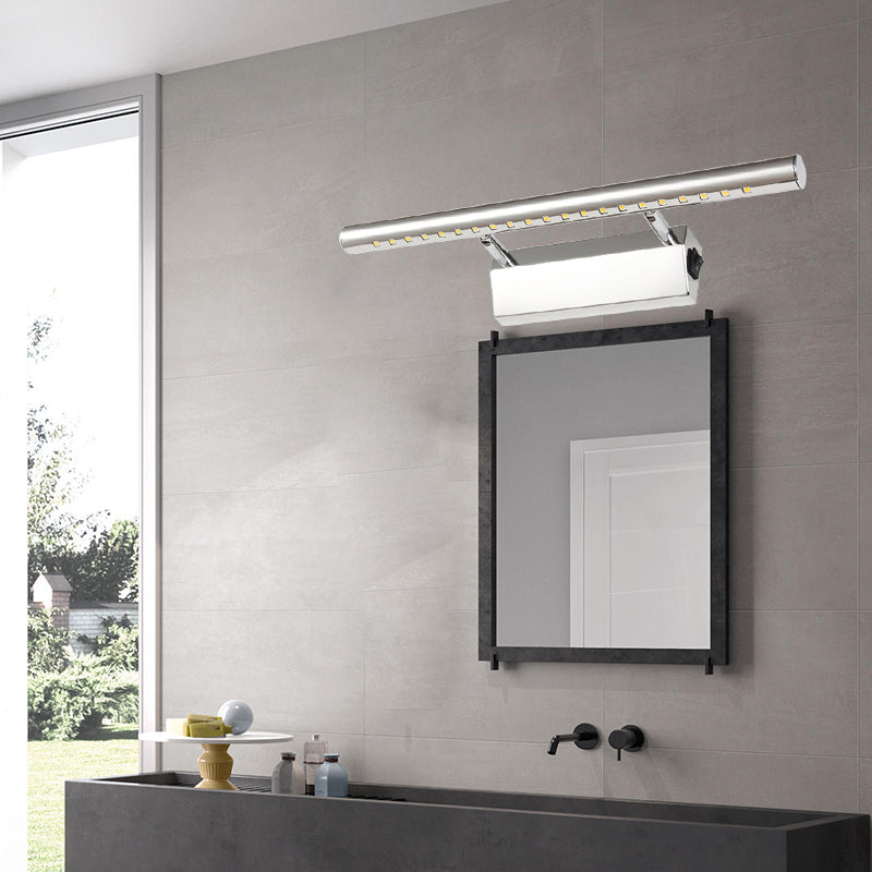Avtoit | Modern Style Cylinder Vanity Wall Sconce Metallic 10"/16" W LED Bathroom Wall Light in Chrome, Warm-/White Light