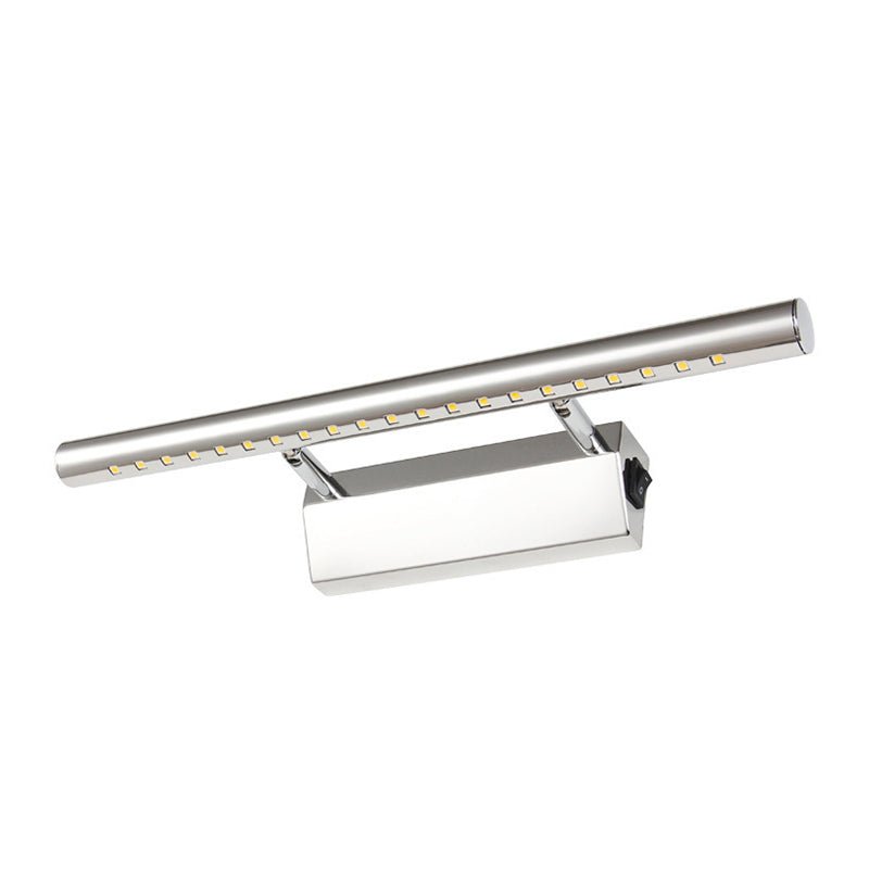 Avtoit | Modern Style Cylinder Vanity Wall Sconce Metallic 10"/16" W LED Bathroom Wall Light in Chrome, Warm-/White Light