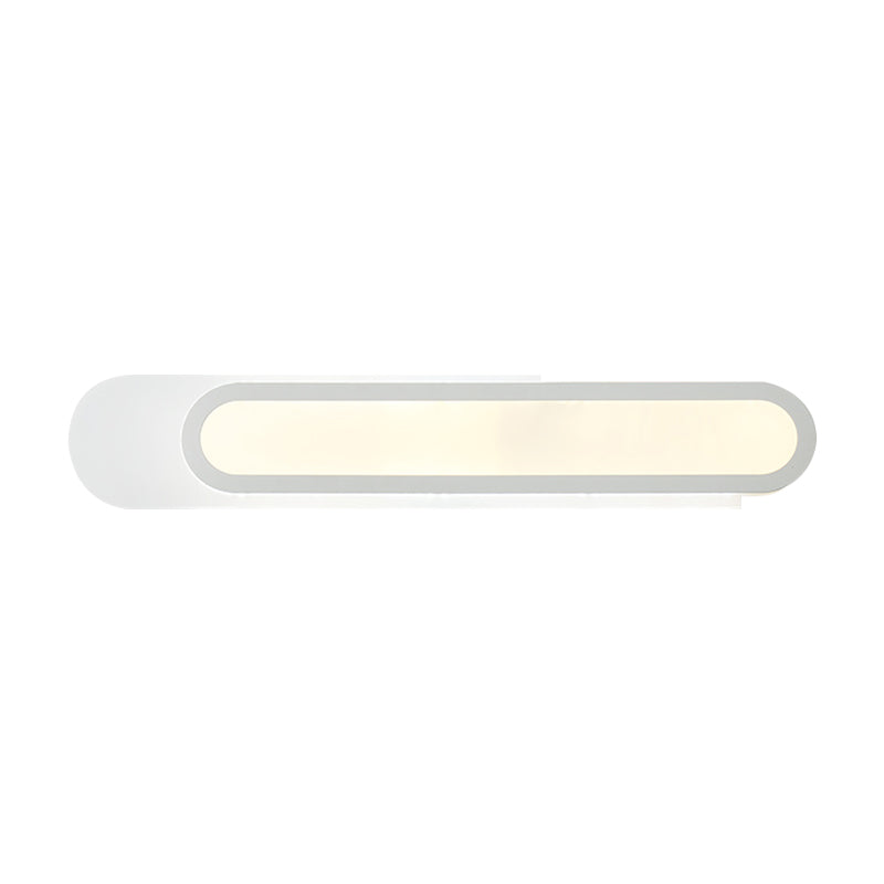 Avtoit | LED Bathroom Mirror Light with Oblong Acrylic Shade White Wall Sconces in Warm/White Light, 12"/18"/20" Wide