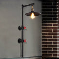Avtoit | 1 Light Flat Wall Sconce Lighting with Pipe and Angle Arm Industrial Style Black Metallic Wall Lamp