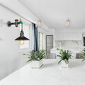 Avtoit | Steampunk Wall Lamp with Conical Shade 1 Lamp Cast Iron Wall Light in Aged Silver