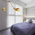Avtoit | 1 Bulb Reading Lamp Wall Retro Style Bowl Lamp Iron Adjustable Wall Lighting in Brass for the Study