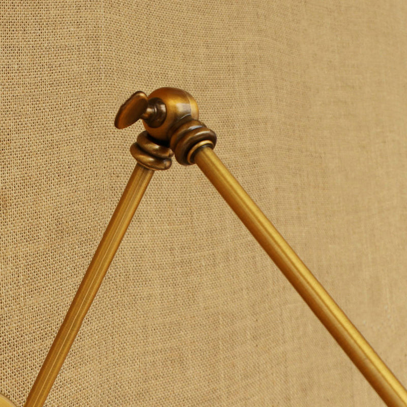 Avtoit | 1 Bulb Reading Lamp Wall Retro Style Bowl Lamp Iron Adjustable Wall Lighting in Brass for the Study