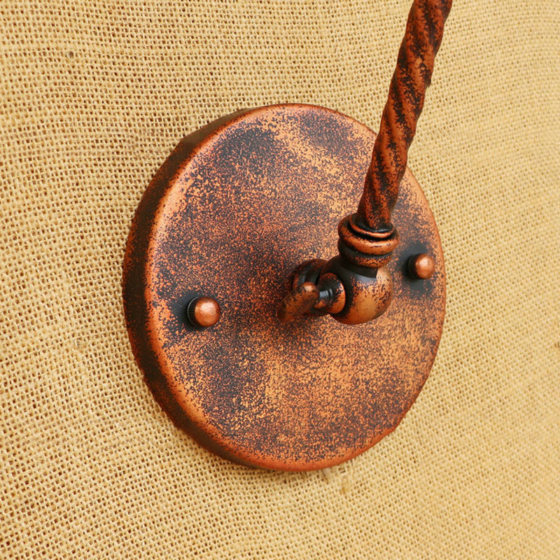 Avtoit | 1 Bulb Pendant Light with Cage Shade Metal Antique Stylish Farmhouse Adjustable Wall Lamp in Rust