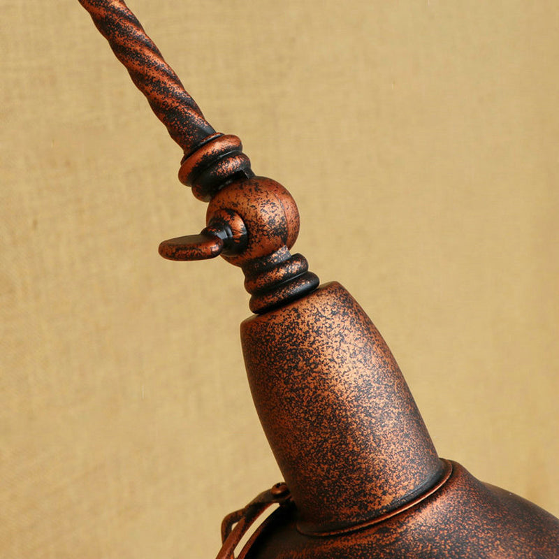 Avtoit | 1 Bulb Pendant Light with Cage Shade Metal Antique Stylish Farmhouse Adjustable Wall Lamp in Rust