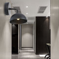 Avtoit | 1 Light Wall Lamp Industrial Dome Shade Metal Down Wall Light with Curved Arm in Black/Bronze for Bedroom