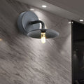 Avtoit | Flat Shade Metal Wall Lighting Fixture Industrial Vintage 1 Light Bedroom Wall Sconce in Black