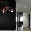 Avtoit | 2 Lamps Flat Shade Wall Lighting Industrial Style Brass/Rust Metal Wall Mounted Light for Hallway