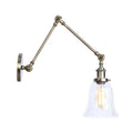 Avtoit | Clear Textured Glass Flare Wall Sconce Antique 1 Light Study Room Lighting Fixture in Bronze