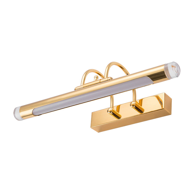 Avtoit | 16"/21" Width Cylindrical Vanity Light Fixture Modernism Style Metallic LED Indoor Wall Lamp in Gold, Warm/White Lighting