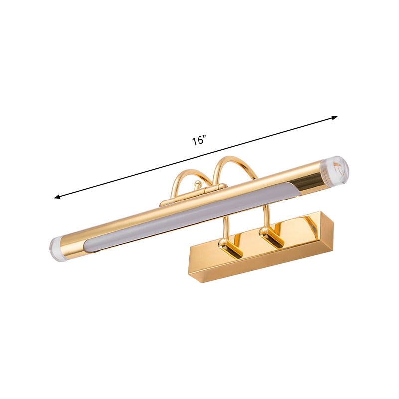 Avtoit | 16"/21" Width Cylindrical Vanity Light Fixture Modernism Style Metallic LED Indoor Wall Lamp in Gold, Warm/White Lighting