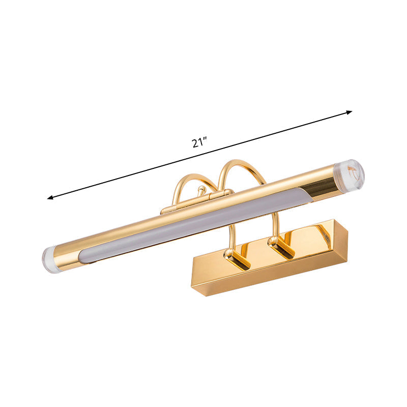 Avtoit | 16"/21" Width Cylindrical Vanity Light Fixture Modernism Style Metallic LED Indoor Wall Lamp in Gold, Warm/White Lighting