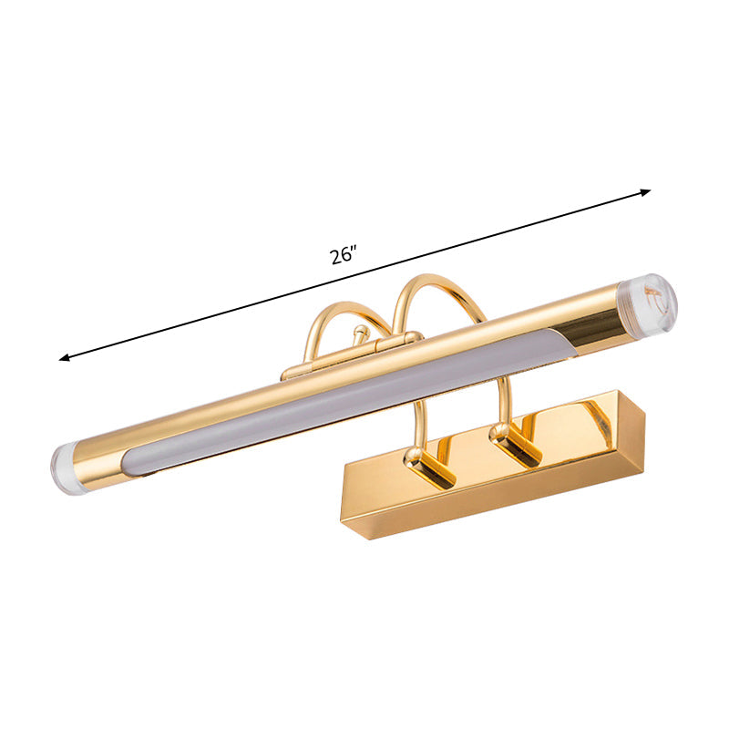 Avtoit | 16"/21" Width Cylindrical Vanity Light Fixture Modernism Style Metallic LED Indoor Wall Lamp in Gold, Warm/White Lighting