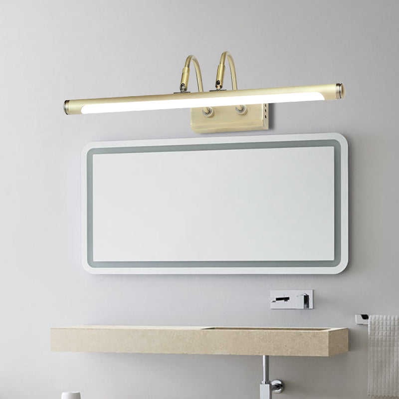 Avtoit | Tube Designer Lighting Modern Metal 16.5"/20.5" W LED Gold Finish Adjustable Wall Lamp with Curved Arm, Warm/White Light