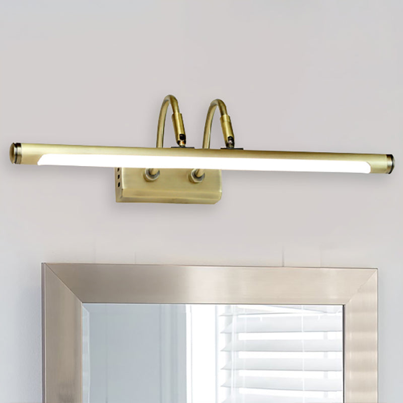 Avtoit | Tube Designer Lighting Modern Metal 16.5"/20.5" W LED Gold Finish Adjustable Wall Lamp with Curved Arm, Warm/White Light