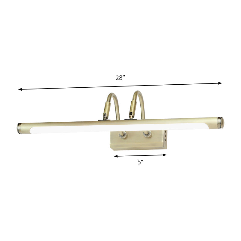 Avtoit | Tube Designer Lighting Modern Metal 16.5"/20.5" W LED Gold Finish Adjustable Wall Lamp with Curved Arm, Warm/White Light