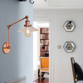 Avtoit | Rustic conical wall lighting 1 bulb clear glass wall light in copper for café