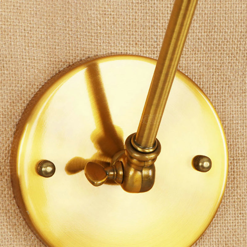 Avtoit | Brass Cone Wall Lighting Country House Amber Glass 1 Light Living Room Wall Lamp Fixture