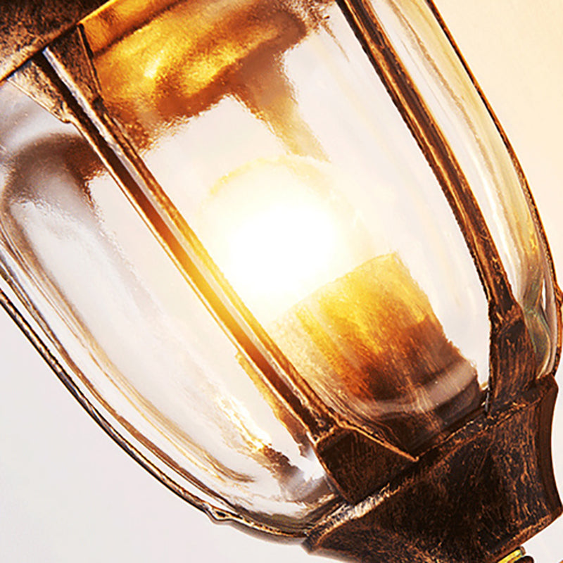 Avtoit | Kerosene Outdoor Wall Lamp Fixture Industrial Clear Glass 1 Light Rust Wall Lamp