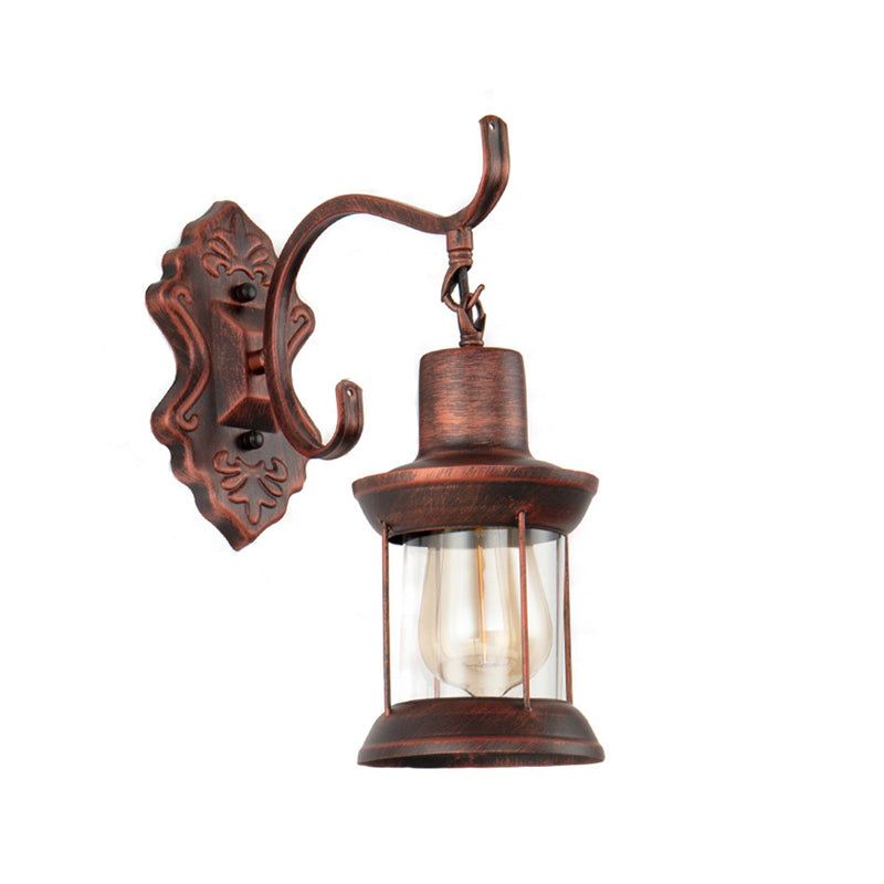 Avtoit | Weather Copper A Light Wall Lamp Rustic Style Clear Glass Petroleum Lighting Fixture
