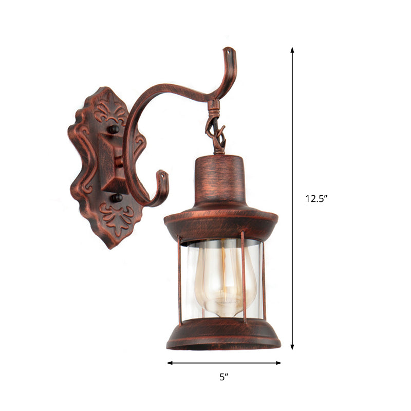 Avtoit | Weather Copper A Light Wall Lamp Rustic Style Clear Glass Petroleum Lighting Fixture