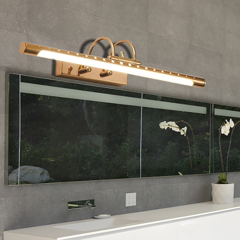 Avtoit | 14"/19" Diameter Tube Wall Lighting with Arc Arm Modern Design Metal Warm/White Light LED Bathroom Vanity Lighting System in Gold